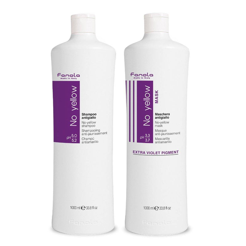 Fanola No Yellow Shampoo & Mask 1000ml - fanola no yellow shampoo in Dubai - Al Basel Cosmetics - UAE