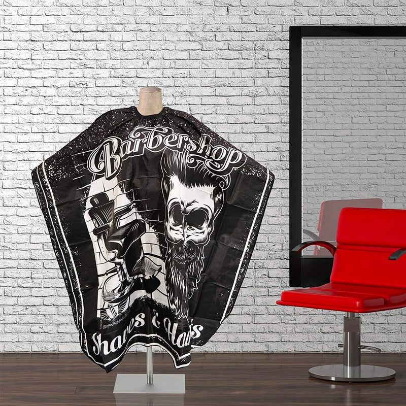 Waterproof Stylish Printed Black Barbers Cape - Albasel cosmetics