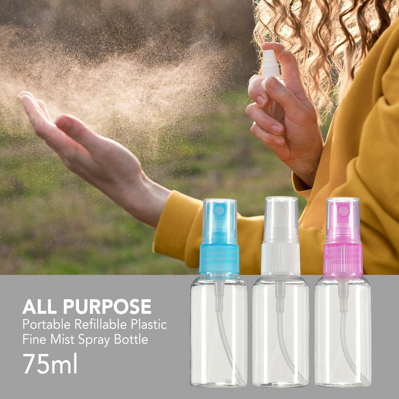 Girl using Empty Spray Portable Plastic Bottle