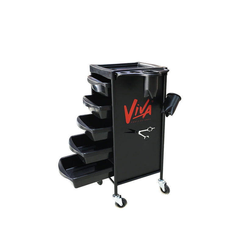 Viva Professional Metal Trolley Black - al basel cosmetics - salon trolley 
