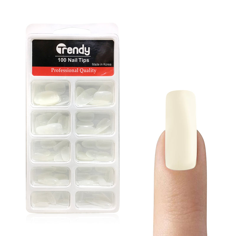 Trendy Fake Nail Tips long oval Full Cover (100 pieces) - Fake nail for salons - Nail designing - Al Basel Cosmetics - UAE