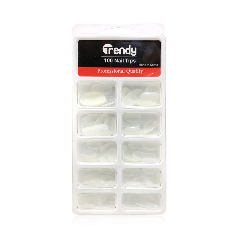 Trendy Fake Nail Tips long oval Full Cover (100 pieces) - Fake nail tips - Nail tips for nail salon - Al Basel Cosmetics - UAE