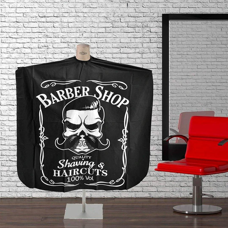 Waterproof Cool Printed Nylon Barber Cape Black - Albasel cosmetics