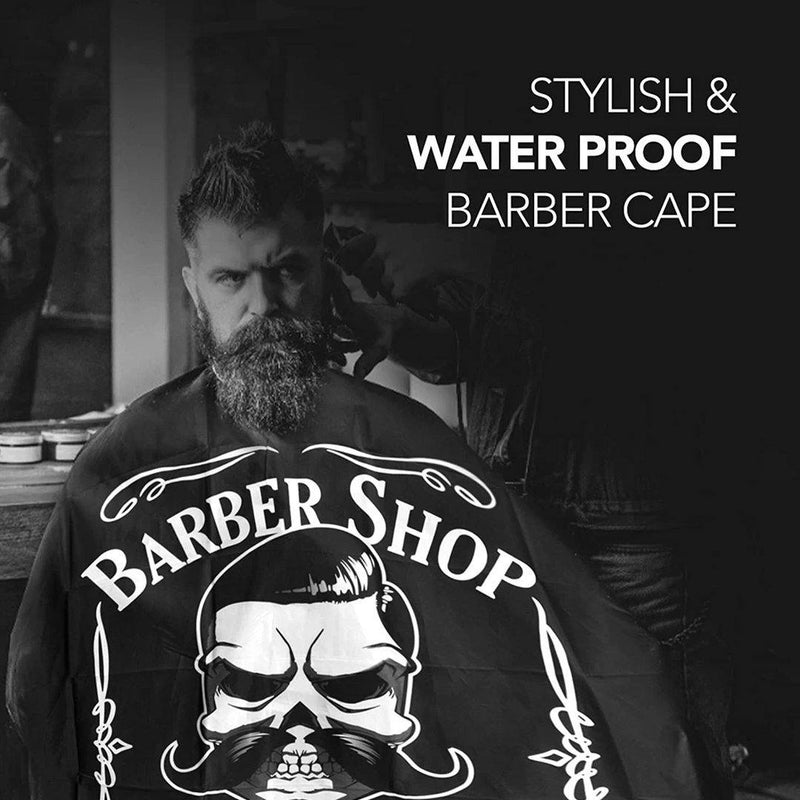 Waterproof Cool Printed Nylon Barber Cape Black - Albasel cosmetics