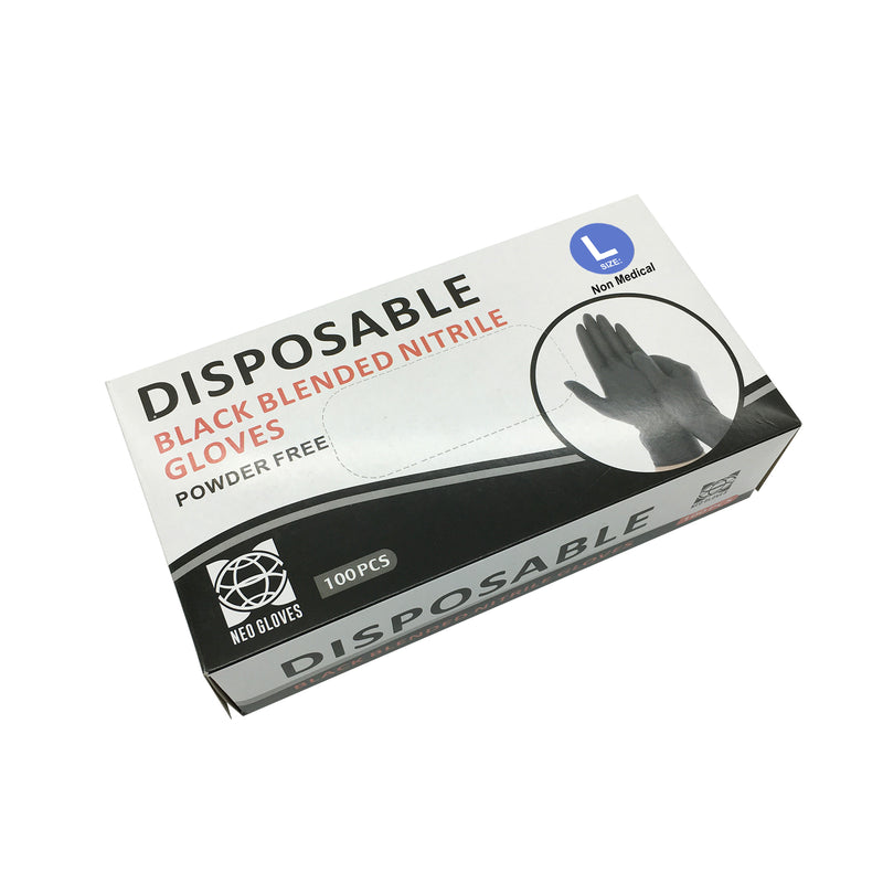 Disposable Black Blended Gloves (Large)